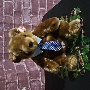 Ty Teddy Bear Hero with Collar & Tie NWT